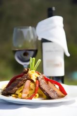 Meal at the geodesic dome